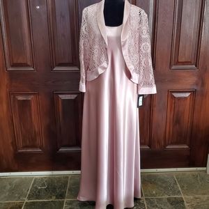 Formal blush pink gown satin lace bolero Mother of the Bride bridal party